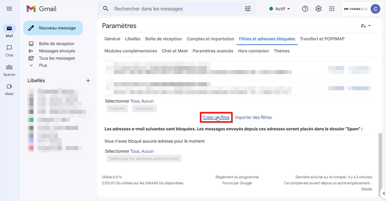 Créer un filtre
