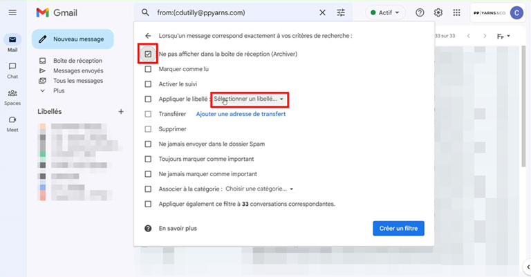 Sélectionner un libellé