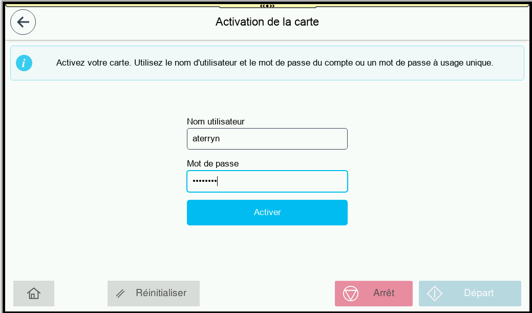 Enregistrement du badge