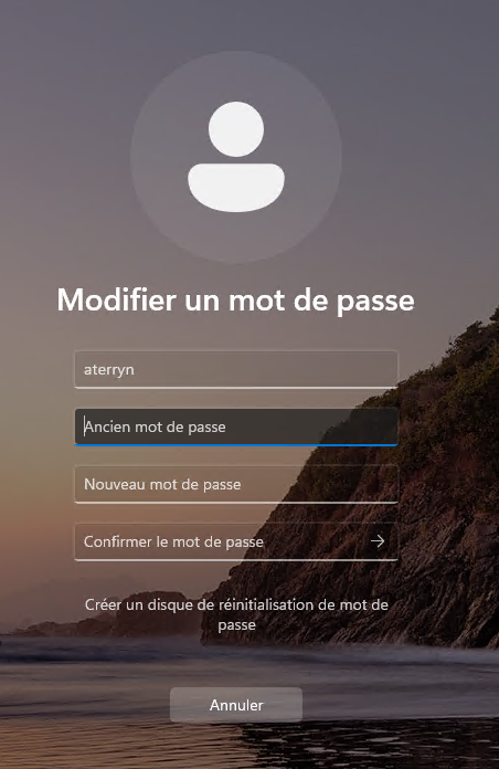 Formulaire de changement